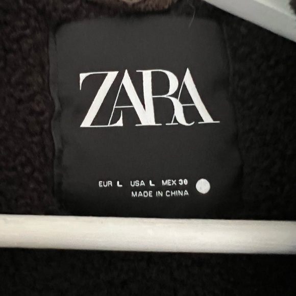 Zara Shearling Lined Leather Jacket - Picture 4 of 4